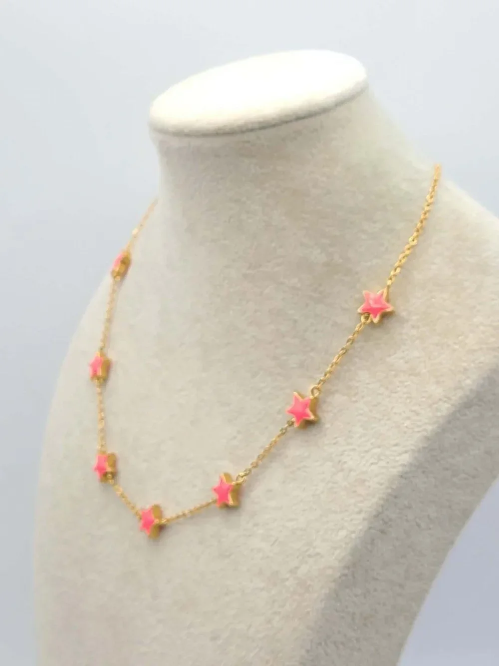 J Crew Orange Enamel Gold Tone Necklace